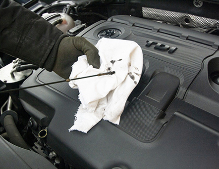 Photo of Mechanic Checking Motor Oil Dipstick
