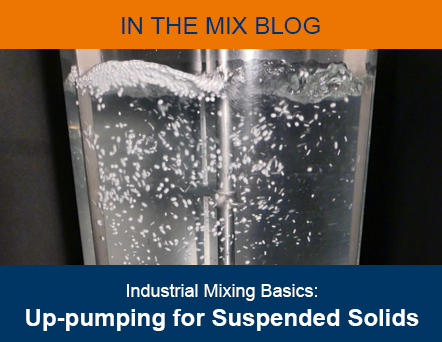 Photo of up-pumping suspended solids in small mixing tank